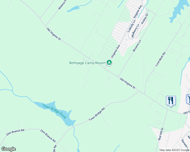 map of restaurants, bars, coffee shops, grocery stores, and more near 4692 Old Virginia Street in Urbanna