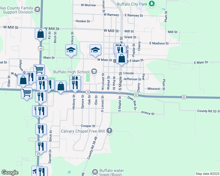 map of restaurants, bars, coffee shops, grocery stores, and more near 510-516 Walnut St in Buffalo