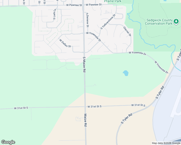 map of restaurants, bars, coffee shops, grocery stores, and more near 2816-3012 South Maize Road in Wichita