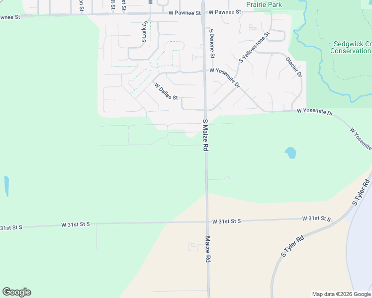 map of restaurants, bars, coffee shops, grocery stores, and more near 2951 South Maize Road in Wichita