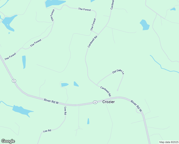 map of restaurants, bars, coffee shops, grocery stores, and more near 1235 Cardwell Road in Crozier