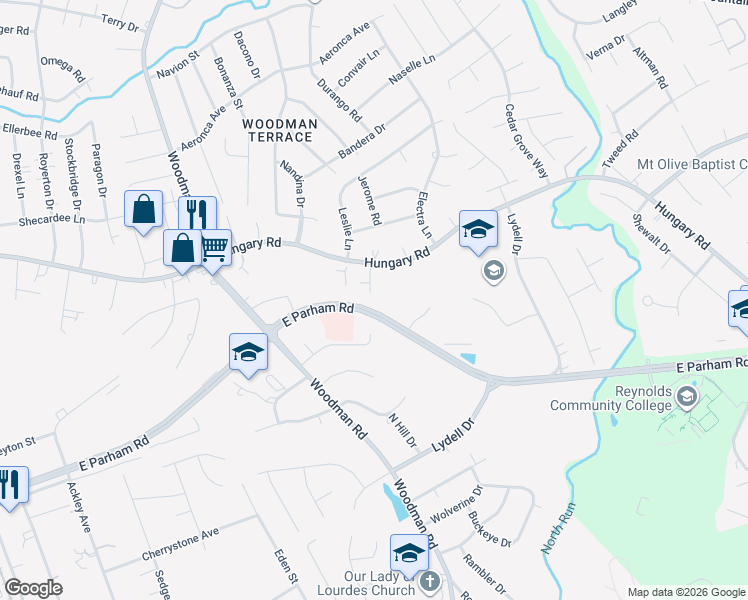 map of restaurants, bars, coffee shops, grocery stores, and more near 9201 Lexy Court in Richmond