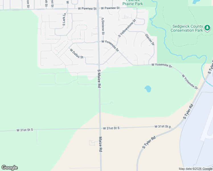 map of restaurants, bars, coffee shops, grocery stores, and more near 2816-3012 South Maize Road in Wichita