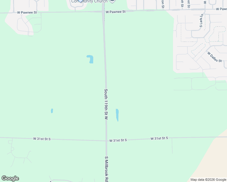 map of restaurants, bars, coffee shops, grocery stores, and more near 2400-3198 South 119th Street West in Wichita