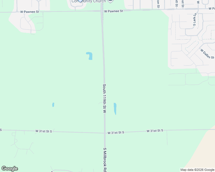 map of restaurants, bars, coffee shops, grocery stores, and more near 3001 South 119th Street West in Wichita