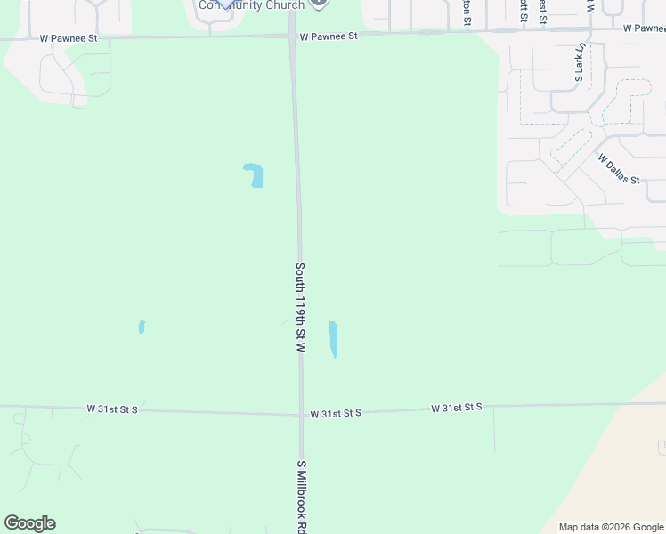 map of restaurants, bars, coffee shops, grocery stores, and more near 2400-3198 South 119th Street West in Wichita