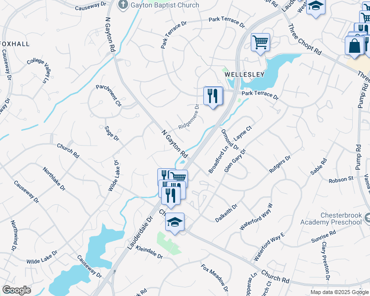 map of restaurants, bars, coffee shops, grocery stores, and more near 13001 Densmore Court in Richmond