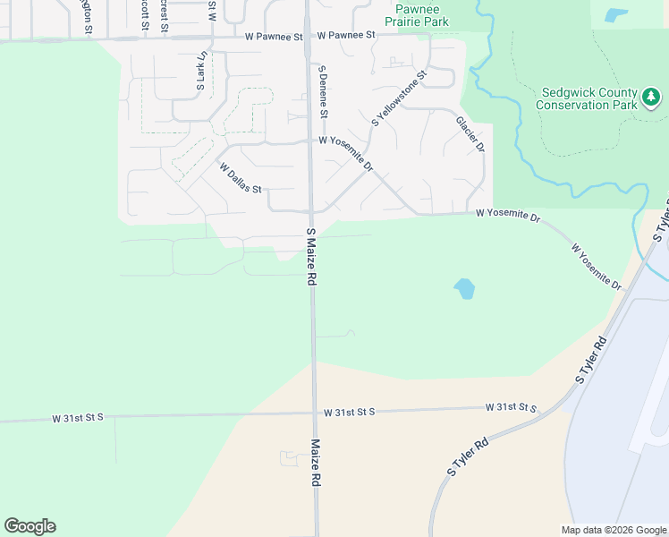 map of restaurants, bars, coffee shops, grocery stores, and more near 2816-3012 South Maize Road in Wichita