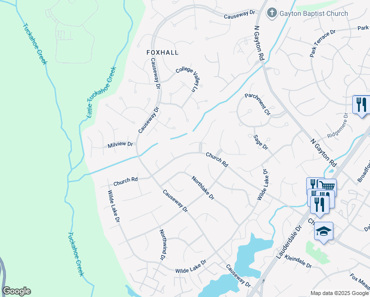 map of restaurants, bars, coffee shops, grocery stores, and more near 12817 Crimson Court in Short Pump