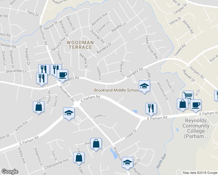 map of restaurants, bars, coffee shops, grocery stores, and more near 9217 Lexy Court in Henrico