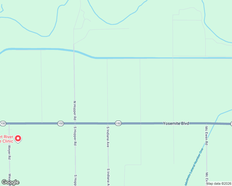 map of restaurants, bars, coffee shops, grocery stores, and more near 318 North Indiana Avenue in Modesto