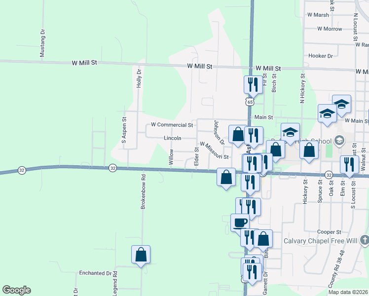 map of restaurants, bars, coffee shops, grocery stores, and more near 1500-1598 Lincoln in Buffalo