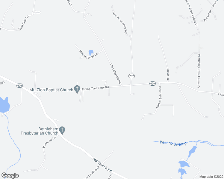 map of restaurants, bars, coffee shops, grocery stores, and more near 2299 Piping Tree Ferry Road in Mechanicsville