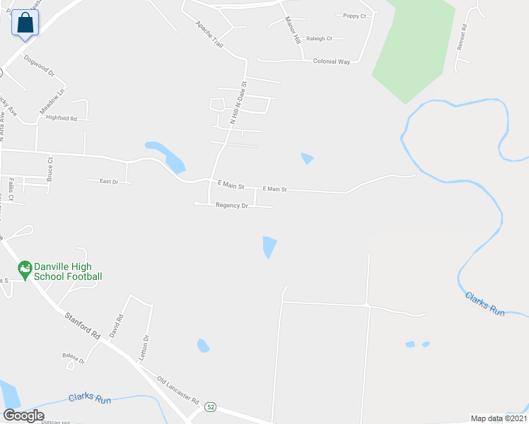 map of restaurants, bars, coffee shops, grocery stores, and more near 1033 Regency Road in Danville