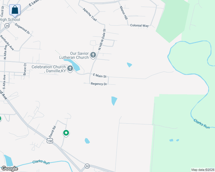 map of restaurants, bars, coffee shops, grocery stores, and more near 1033 Regency Road in Danville