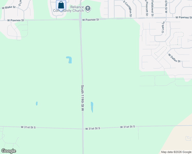 map of restaurants, bars, coffee shops, grocery stores, and more near 2400-3198 South 119th Street West in Wichita