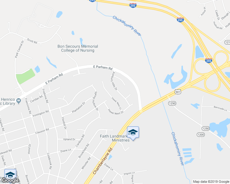 map of restaurants, bars, coffee shops, grocery stores, and more near 217 Ashbury Hills Drive in Richmond