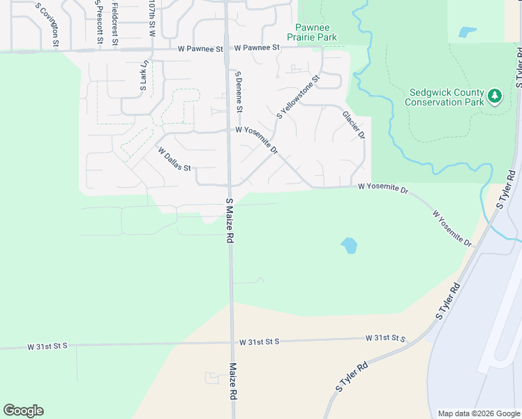map of restaurants, bars, coffee shops, grocery stores, and more near 2799 South Carrwood Circle in Wichita