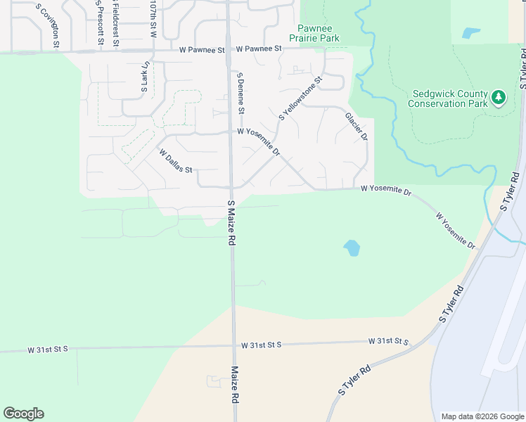 map of restaurants, bars, coffee shops, grocery stores, and more near 2799 South Carrwood Circle in Wichita