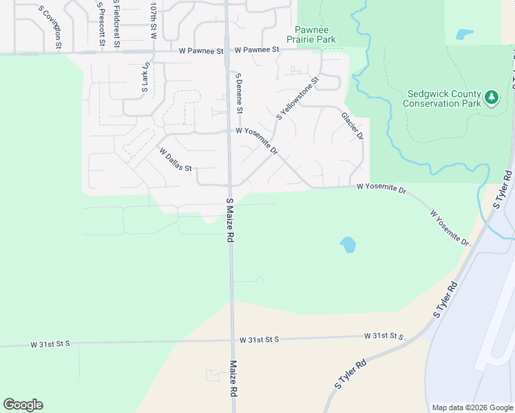 map of restaurants, bars, coffee shops, grocery stores, and more near 2799 South Carrwood Circle in Wichita