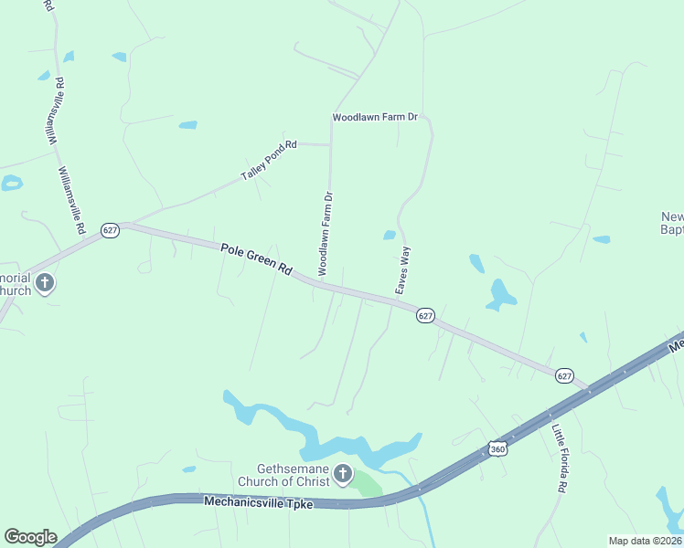 map of restaurants, bars, coffee shops, grocery stores, and more near 5150 Pole Green Road in Mechanicsville