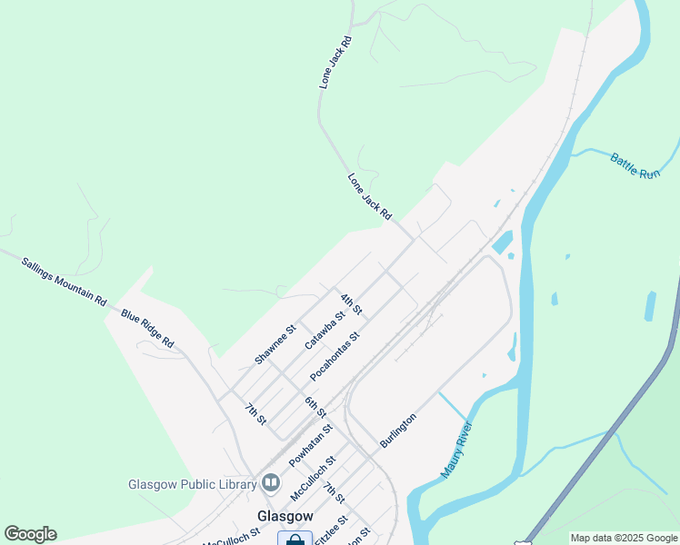 map of restaurants, bars, coffee shops, grocery stores, and more near 310 Shawnee Street in Glasgow