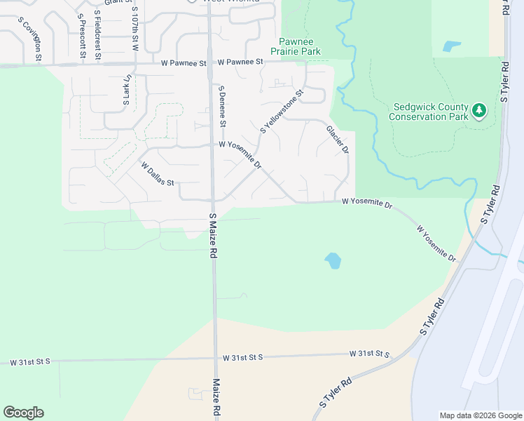 map of restaurants, bars, coffee shops, grocery stores, and more near 10019 West Greenfield Circle in Wichita