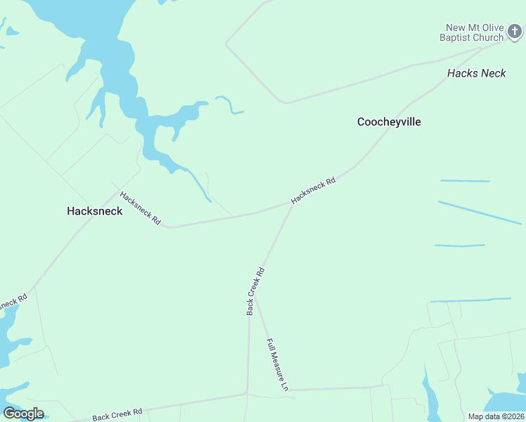 map of restaurants, bars, coffee shops, grocery stores, and more near Hacksneck Road in Hacksneck