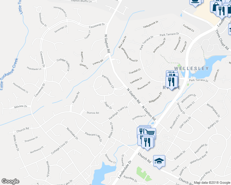 map of restaurants, bars, coffee shops, grocery stores, and more near 12625 Amber Terrace in Richmond