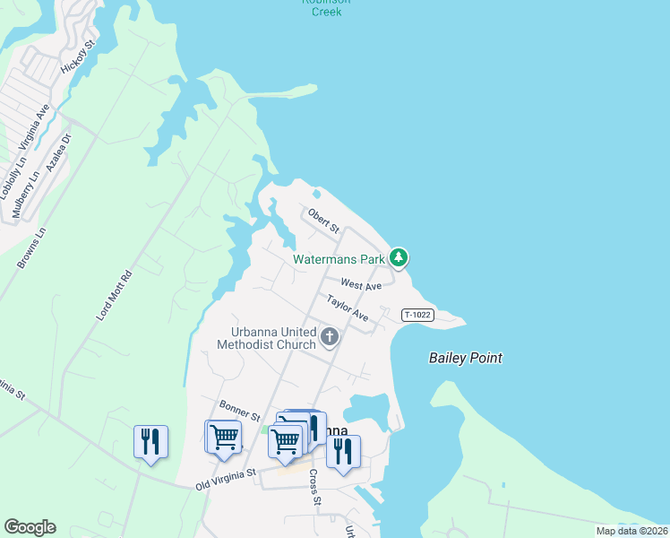 map of restaurants, bars, coffee shops, grocery stores, and more near 280 Colorado Avenue in Urbanna