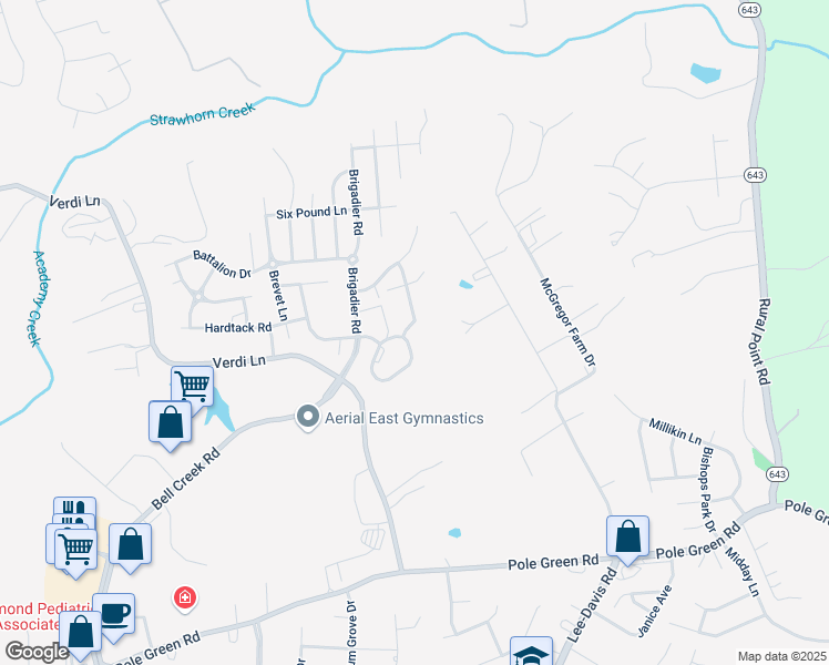 map of restaurants, bars, coffee shops, grocery stores, and more near 7389 Dress Blue Circle in Mechanicsville