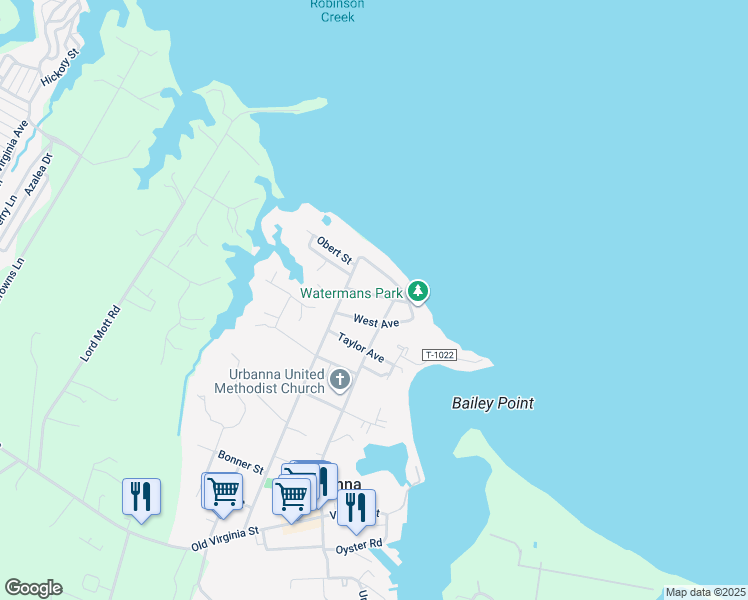 map of restaurants, bars, coffee shops, grocery stores, and more near 240 Colorado Avenue in Urbanna