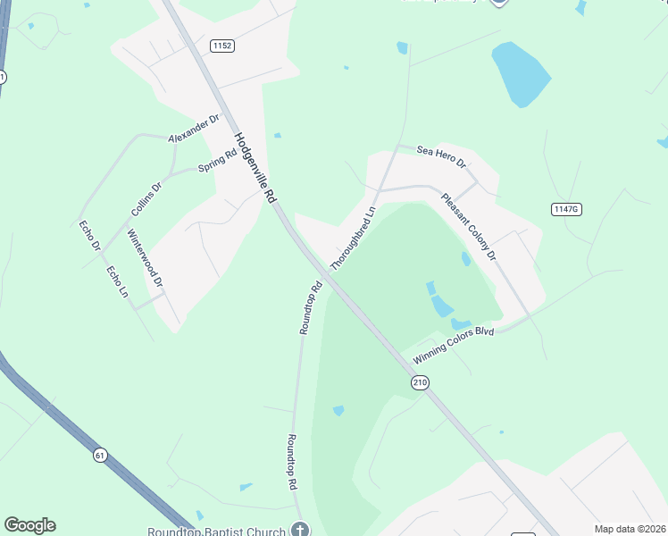 map of restaurants, bars, coffee shops, grocery stores, and more near 58 Thoroughbred Lane in Elizabethtown