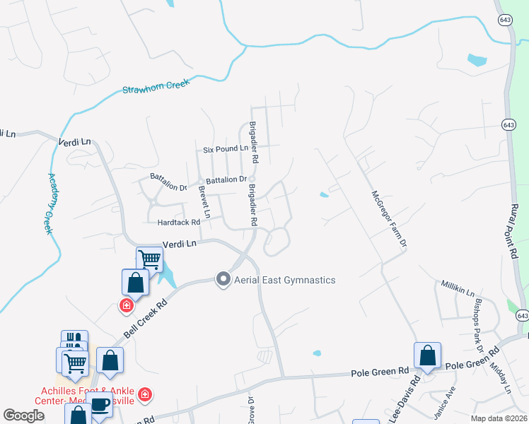 map of restaurants, bars, coffee shops, grocery stores, and more near 7504 Dress Blue Drive in Mechanicsville