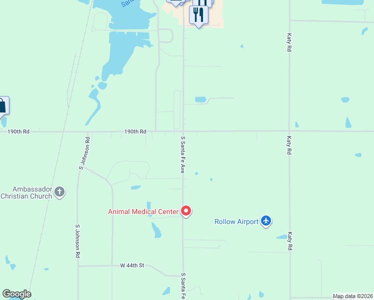 map of restaurants, bars, coffee shops, grocery stores, and more near 3740 South Santa Fe Avenue in Chanute