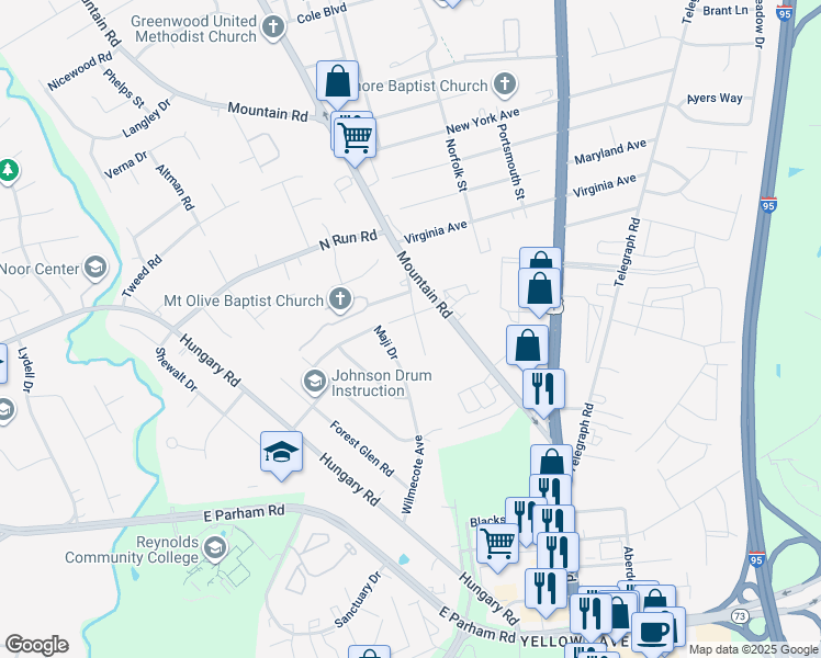 map of restaurants, bars, coffee shops, grocery stores, and more near 8817 Trolley Lane in Glen Allen