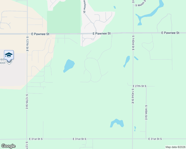 map of restaurants, bars, coffee shops, grocery stores, and more near East 27th Street South in Wichita