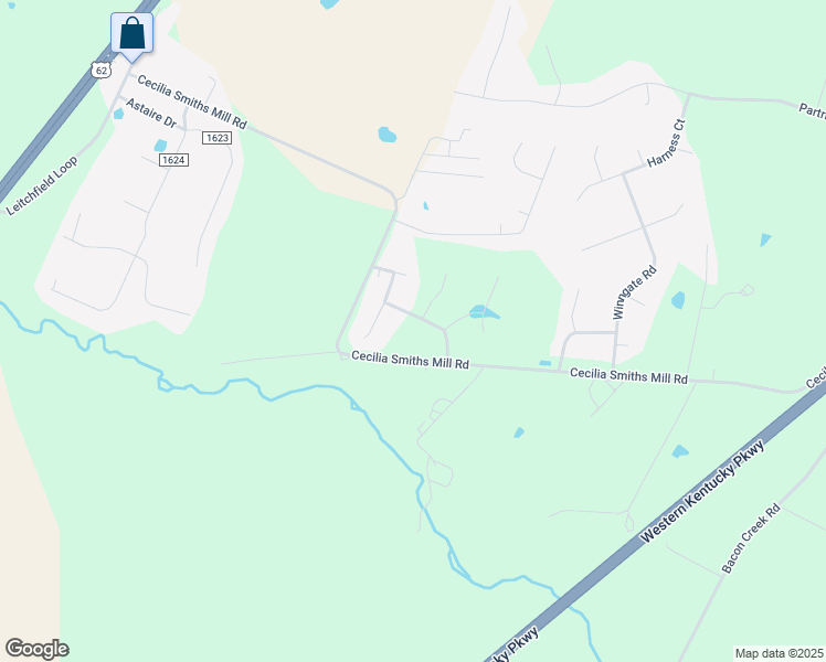 map of restaurants, bars, coffee shops, grocery stores, and more near Kippsford Court in Cecilia