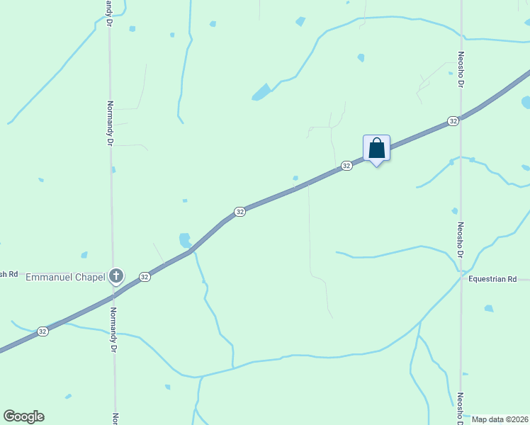 map of restaurants, bars, coffee shops, grocery stores, and more near 16400 State Highway 32 in Lebanon