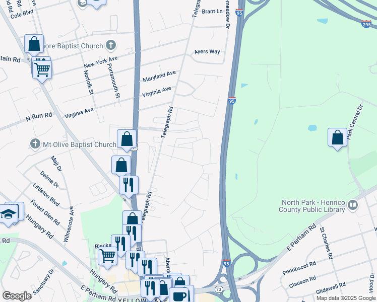 map of restaurants, bars, coffee shops, grocery stores, and more near in 