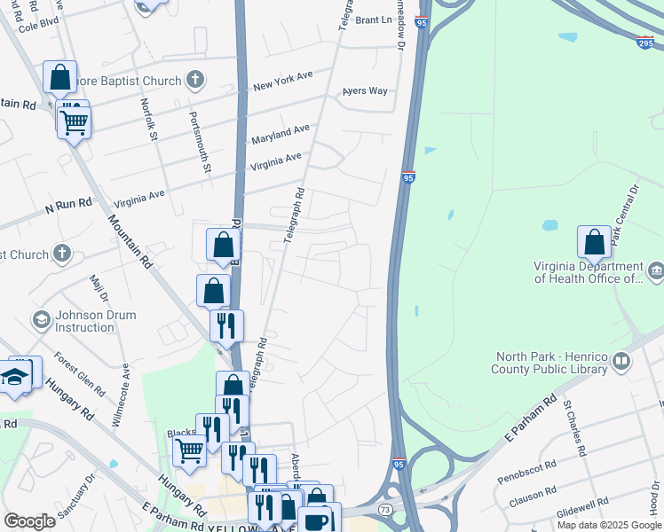 map of restaurants, bars, coffee shops, grocery stores, and more near in 