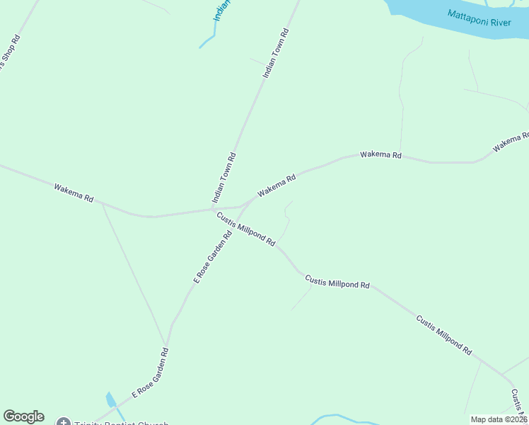 map of restaurants, bars, coffee shops, grocery stores, and more near 5718 Custis Millpond Road in West Point