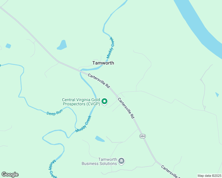 map of restaurants, bars, coffee shops, grocery stores, and more near Cartersville Road in Powhatan
