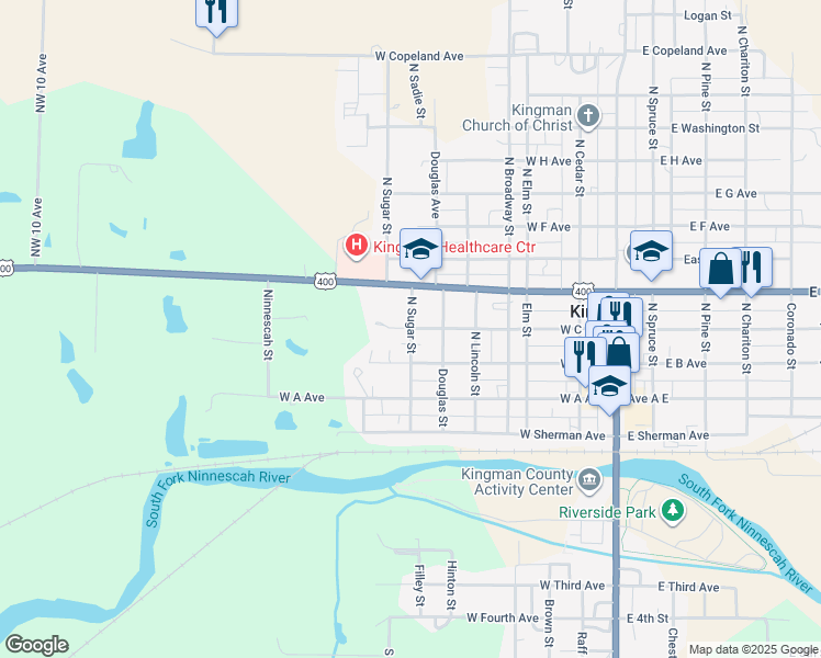 map of restaurants, bars, coffee shops, grocery stores, and more near 700 West C Avenue in Kingman