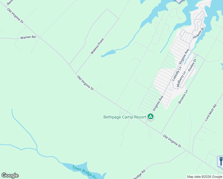 map of restaurants, bars, coffee shops, grocery stores, and more near 5399 Old Virginia Street in Urbanna