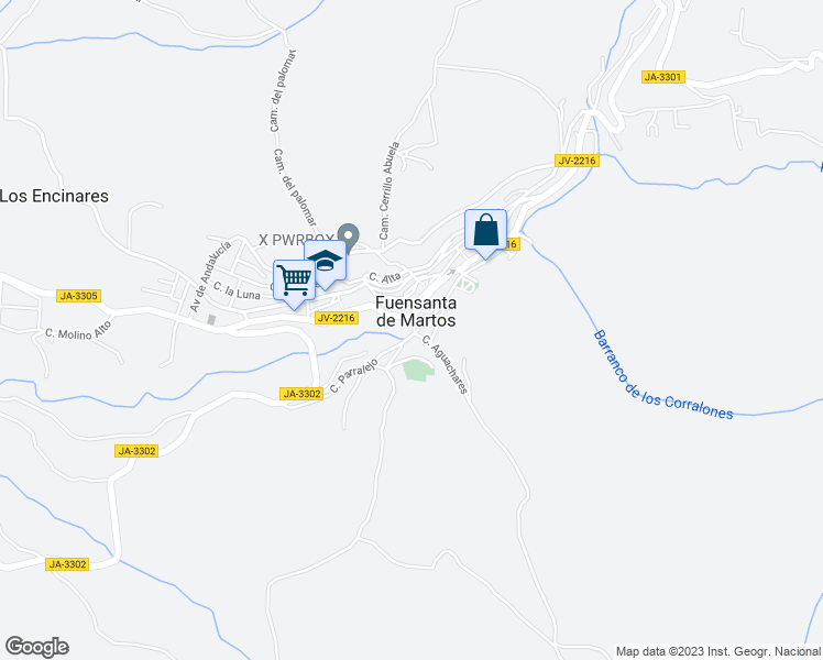map of restaurants, bars, coffee shops, grocery stores, and more near 8 Calle Vadera in Fuensanta de Martos