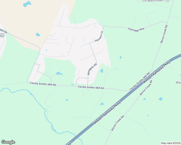 map of restaurants, bars, coffee shops, grocery stores, and more near 329 Winngate Road in Elizabethtown