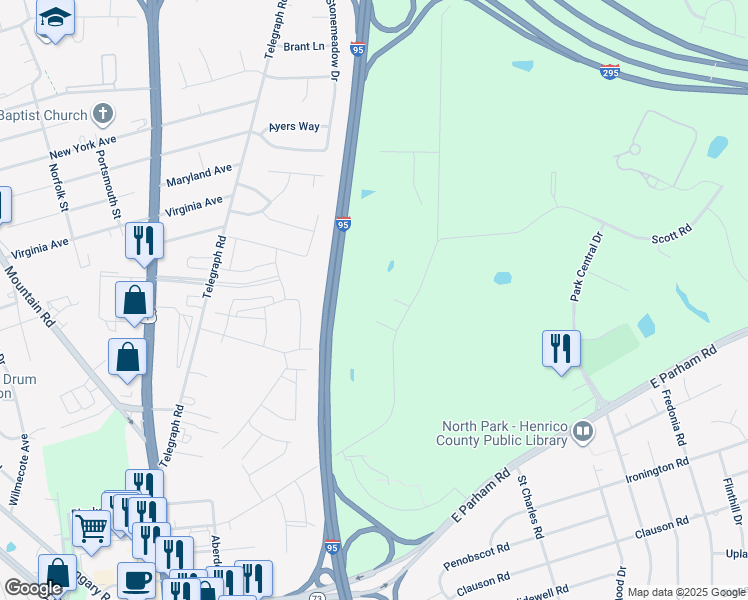 map of restaurants, bars, coffee shops, grocery stores, and more near 684 Scott Road in Richmond