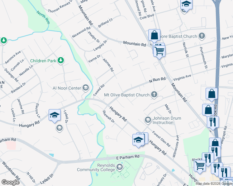 map of restaurants, bars, coffee shops, grocery stores, and more near 9310 North Run Road in Glen Allen