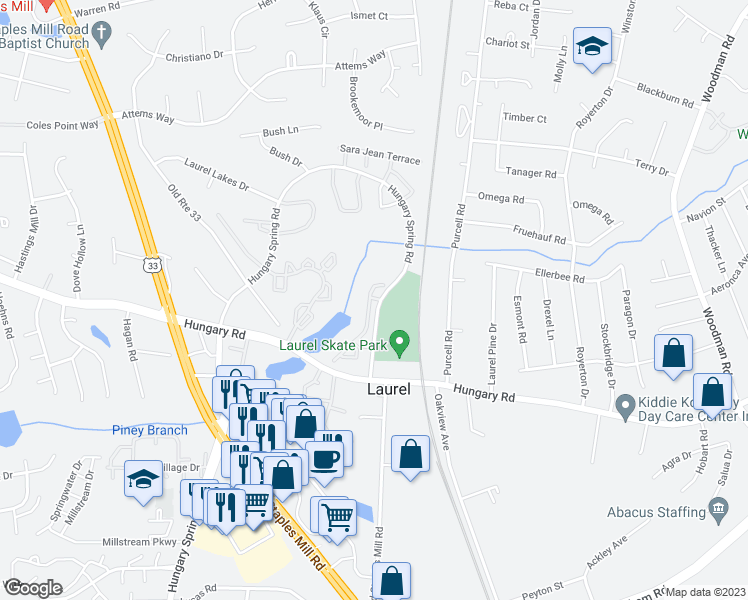 map of restaurants, bars, coffee shops, grocery stores, and more near 10216 Wolfe Manor Court in Glen Allen